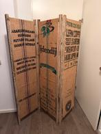 Kamerscherm hout/jute – 3 delen, Huis en Inrichting, Woonaccessoires | Kamerschermen, Ophalen, Zo goed als nieuw