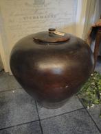 super grote aardewerk an tieke pot kruik met deksel, Ophalen