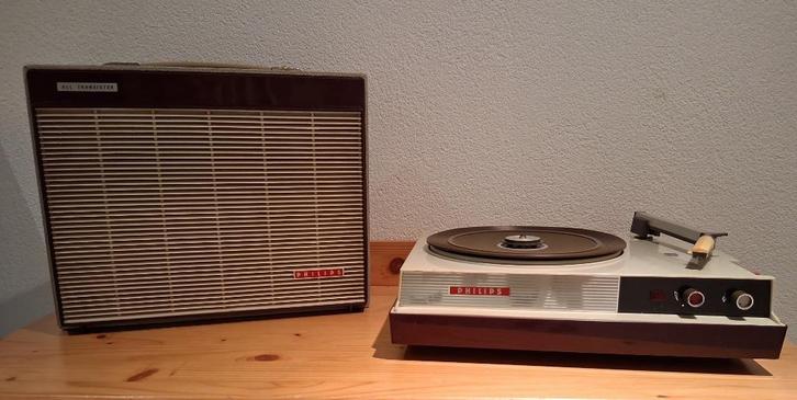 Philips All Transistor Diamond 4-snelheden koffergrammofoon, Audio, Tv en Foto, Platenspelers, Gebruikt, Platenspeler, Philips