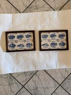 2 set vintage dienbladen met boerderij tegels, Ophalen of Verzenden