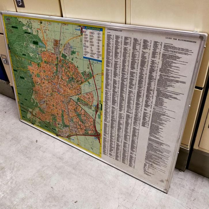 Oude stadskaart /straatnamen kaart Apeldoorn, Boeken, Atlassen en Landkaarten, Gelezen