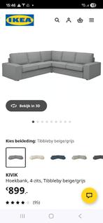 Hoekbank 4 zits, Ophalen, Gebruikt, 75 tot 100 cm, Stof