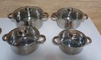 4 dlg.Pannenset, Ophalen of Verzenden, Gebruikt, Rvs, Pannenset