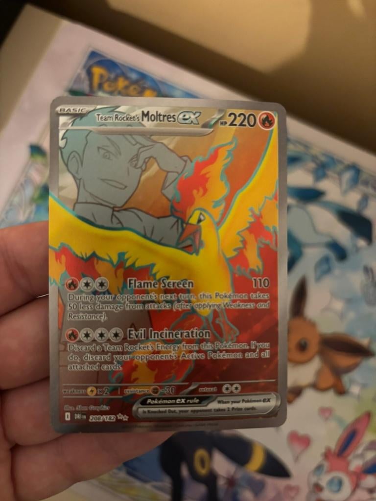 Team Rocket's Moltres DRI 208 - Near Mint, Ophalen of Verzenden, Zo goed als nieuw, Losse kaart, Foil