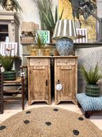 2 nachtkasten hoog ladekast halkast art deco hout vintage, Ophalen, 50 tot 100 cm, Zo goed als nieuw, Nvt