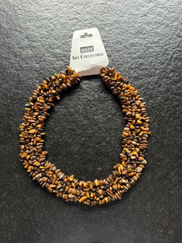 Prachtige tijgeroog ketting - halsketting - nieuw - bruin  beschikbaar voor biedingen