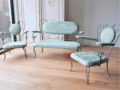Schitterende franse patio of serre set., Antiek en Kunst, Antiek | Meubels | Stoelen en Banken, Ophalen of Verzenden