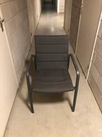 1 Tuin/Terrasstoel, antraciet, leuningen, bijna nieuw, Ophalen of Verzenden, Zo goed als nieuw, Textileen
