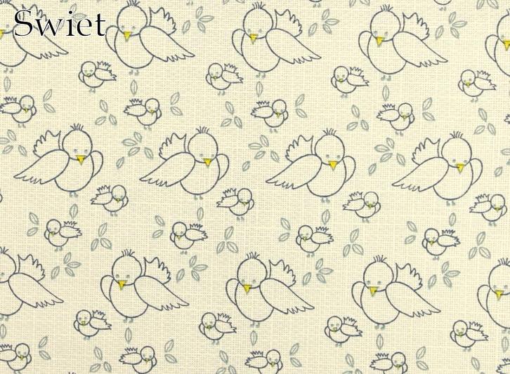 5726 Vintage vogelbehang blauw crème kinderbehang swiet, Huis en Inrichting, Stoffering | Behang, Blauw, minder dan 10 m², Ophalen of Verzenden