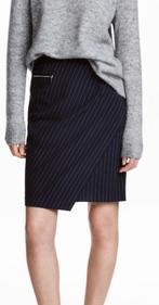 H&M Krijtstreep kokerrok stretch blauw maat 36 NIEUW, H&M, Blauw, Nieuw, Ophalen of Verzenden
