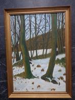 Olieverf op doek: winterlandschap met bomen, Ophalen of Verzenden