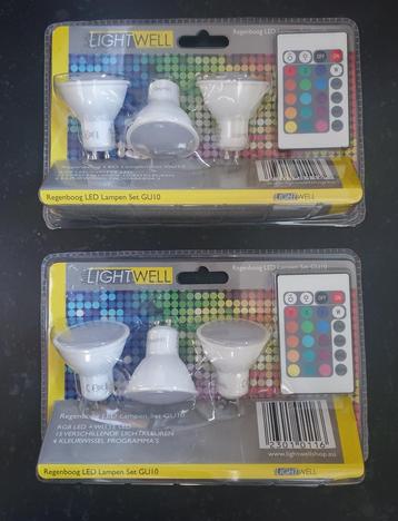 2 Sets Lightwell LED Lampen met Afstandsbediening beschikbaar voor biedingen