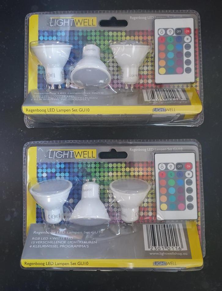 2 Sets Lightwell LED Lampen met Afstandsbediening, Huis en Inrichting, Lampen | Spots, Nieuw, Plafondspot of Wandspot, Kunststof