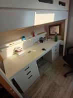 Hoogslaper met bureau, kleur wit., Huis en Inrichting, Bureaus, Ophalen, Gebruikt