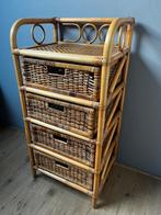 Rotan ladekastje, Huis en Inrichting, Kasten | Ladekasten, Ophalen, Minder dan 50 cm, Zo goed als nieuw, 3 of 4 laden