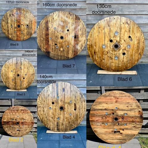 Tafelblad van houten kabelhaspel, Huis en Inrichting, Tafels | Eettafels, Nieuw, 100 tot 150 cm, 150 tot 200 cm, Vijf personen of meer