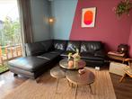 Zwart leren Natuzzi bank met chaise longue, Huis en Inrichting, Banken | Bankstellen, Ophalen, Gebruikt, Hoekbank, Tijdloos