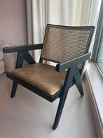 Fauteuil la roche - zwart met groen leer, Huis en Inrichting, Fauteuils, Eclectisch,  modern, Leer, Ophalen of Verzenden, Zo goed als nieuw