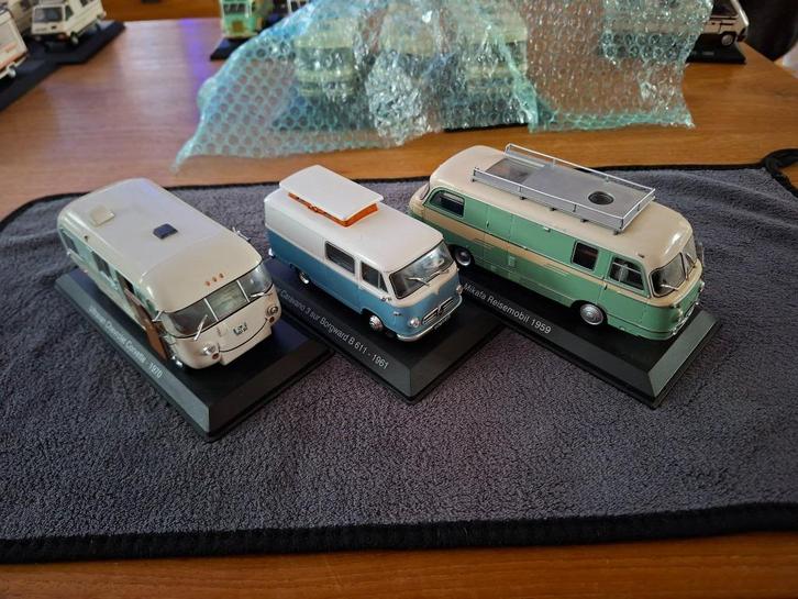 Borgward-Chevrolet-Mikafa camper hachette met manco's, Hobby en Vrije tijd, Modelauto's | 1:43, Nieuw, Auto, Overige merken, Ophalen of Verzenden