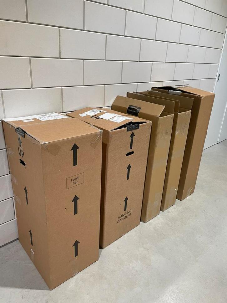 Verhuisdozen voor kleding, kledingverhuisdoos, Doe-het-zelf en Verbouw, Kratten en Dozen, Zo goed als nieuw, Doos, Minder dan 50 cm