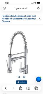 Keukenkraan met Hendel en Uitneembare Spoelkop Chroom, Ophalen, Zo goed als nieuw, Chroom, Kraan