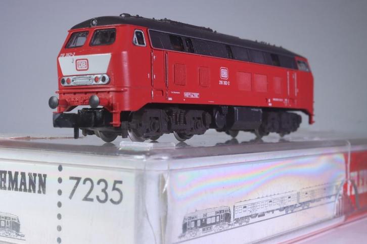 Diesellocomotief BR 218, rood, DB, Hobby en Vrije tijd, Modeltreinen | N-Spoor, Gebruikt, Locomotief, Gelijkstroom, Fleischmann
