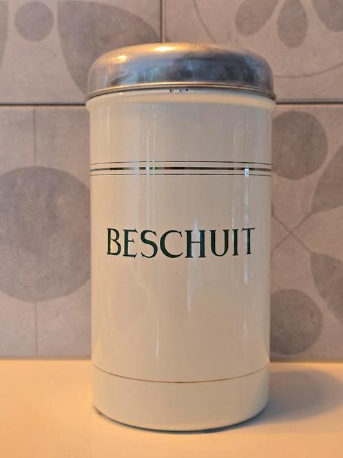 50S De Anker emaillefabrieken "Kat emaille" beschuitbus €20, Antiek en Kunst, Antiek | Emaille, Ophalen of Verzenden