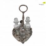 Antiek Verzilverd Cruet set  peper/zout olie/azijn Stelletje, Ophalen of Verzenden