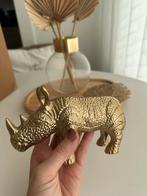 Gouden neushoorn deco, Ophalen of Verzenden, Zo goed als nieuw, Metaal, Dierenbeeld