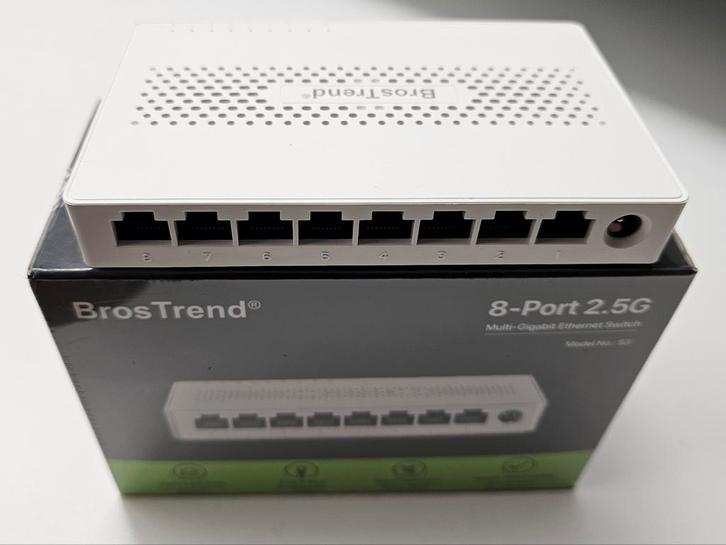 2x BrosTrend 8-Poorts 2.5G Switch S3 | Bon + Garantie, Computers en Software, Netwerk switches, Nieuw, Ophalen of Verzenden