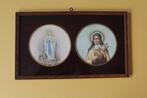Religie, brocante. Prentje met Bernadette en Theresia, Antiek en Kunst, Antiek | Religie, Ophalen of Verzenden