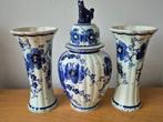 Delfts blauw handgeschilderd H. Bequet kast stel, Ophalen of Verzenden