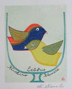 Exlibris / Japans Ex libris K. Kawata, o.a. vogels, Verzenden
