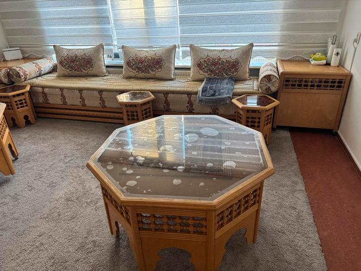 Marokkaanse Sedari Banken Compleet, Antiek en Kunst, Antiek | Meubels | Tafels, Ophalen