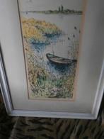 Mooi schilderijtje Roeibootje op een Plas van Koch, Antiek en Kunst, Ophalen of Verzenden