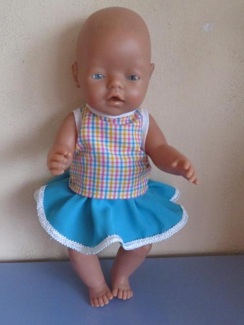 Poppenkleertjes poppenkleding Baby pop 40-43c rok+shirt 55, Kinderen en Baby's, Speelgoed | Poppen, Nieuw, Babypop, Ophalen of Verzenden