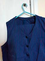 VINTAGE COSTUUM GILET ROK BLAUW HAND MADE, Ophalen of Verzenden, Dames, Vintage