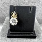 Gouden hanger | 14K | 3,6gr | ronde zirkonia | 394874, Overige voorstellingen, Ophalen of Verzenden, Zo goed als nieuw, Goud