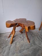Vintage tafel sidetable boomstam treetrunk brutalisme, Huis en Inrichting, Tafels | Bijzettafels, Ophalen, Minder dan 45 cm, Gebruikt