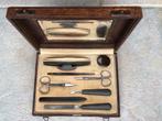 Antieke Manicure Set in Lederen Koffer, Antiek en Kunst, Ophalen of Verzenden