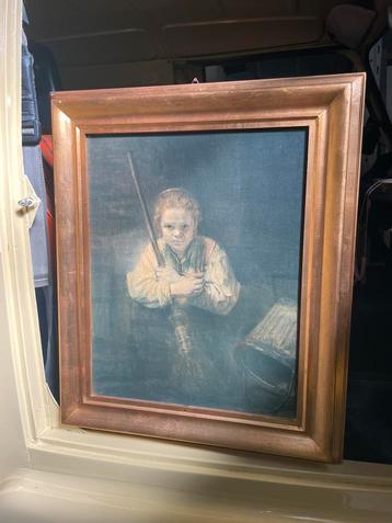 Rembrandt stijl het meisje met de bezem beschikbaar voor biedingen