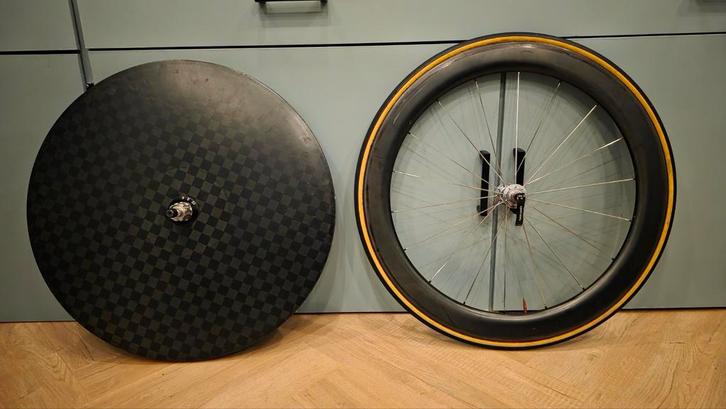 Dura Ace WH7800 tijdrit carbon wielset, Fietsen en Brommers, Fietsonderdelen, Zo goed als nieuw, Racefiets, Wiel, Ophalen of Verzenden