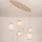 133cm hanglamp beige ovaal tafel Scandinavische japandi lamp, Ophalen of Verzenden, Nieuw, Minder dan 50 cm