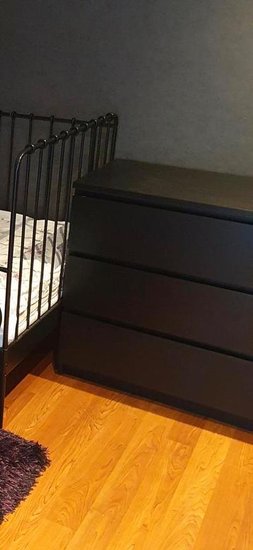 Ikea malm 3 lades zwart