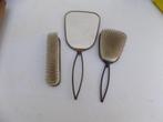 Borstelset kaptafelset vintage handspiegel borstel schuier, Antiek en Kunst, Ophalen of Verzenden