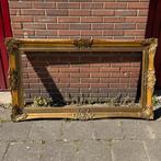 Grote antieke schilderijlijst goud barok gips 125x60 cm, Ophalen, Gebruikt
