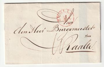 Stempel Zwolle omstreeks 1830 omslag vouwbrief poststuk beschikbaar voor biedingen