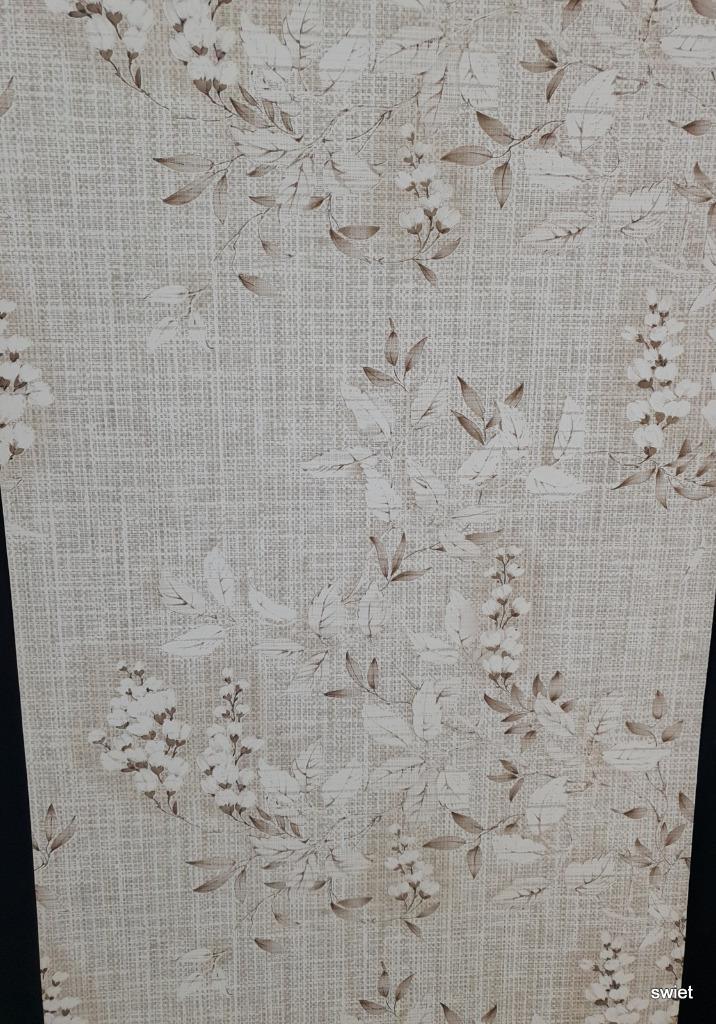 7906 Vintage jutelook bloemetjes behang wallpaper swiet, Huis en Inrichting, Stoffering | Behang, Verzenden