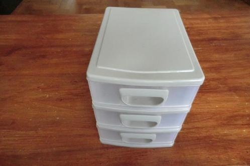 kunststof mini opslagbox met 3 laadjes / bureau organiser, Huis en Inrichting, Woonaccessoires | Overige, Gebruikt, Ophalen of Verzenden