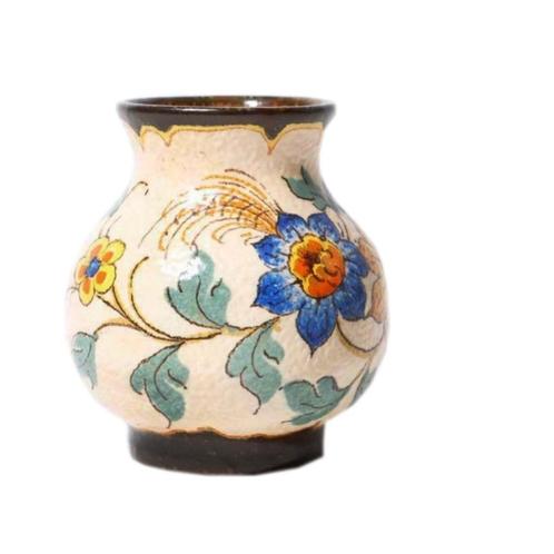 Zenith 'Aster' Gouda VAAS decor 132 floraal handbeschilderd, Antiek en Kunst, Antiek | Keramiek en Aardewerk, Ophalen of Verzenden